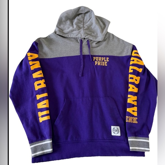 PINK Victoria's Secret Tops - PINK Victoria's Secret UAlbany Great Danes Women's Sweatshirt XS Loose, Hooded